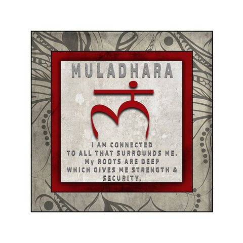 ChakrasYogaTile Muladhara V4 White Modern Wood Framed Art Print with Double Matting by LightBoxJournal