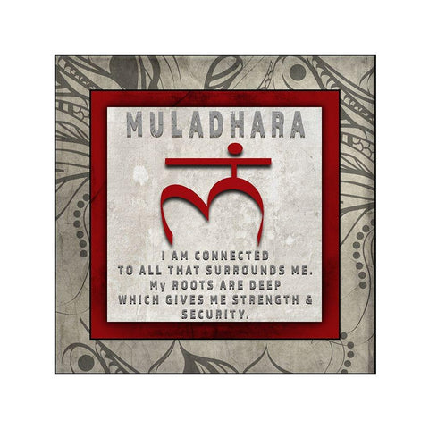ChakrasYogaTile Muladhara V4 Black Modern Wood Framed Art Print by LightBoxJournal