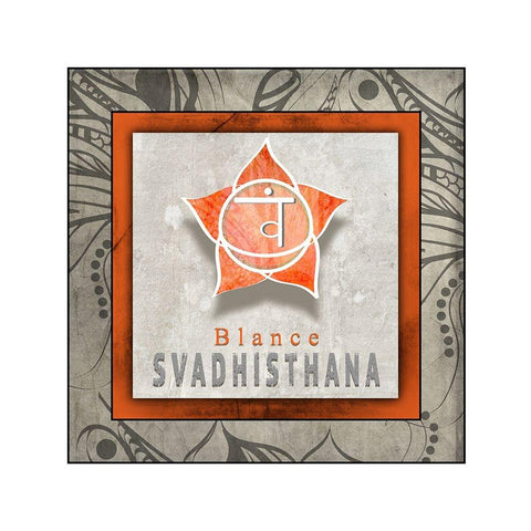ChakrasYogaTile Svadhisthana V1 Black Modern Wood Framed Art Print with Double Matting by LightBoxJournal
