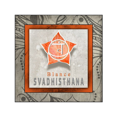 ChakrasYogaTile Svadhisthana V1 White Modern Wood Framed Art Print with Double Matting by LightBoxJournal