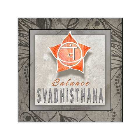 ChakrasYogaTile Svadhisthana V3 White Modern Wood Framed Art Print with Double Matting by LightBoxJournal