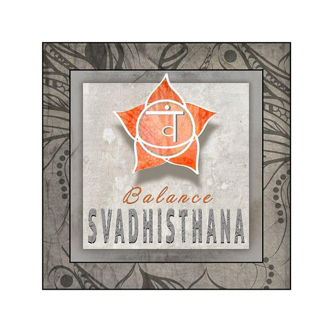 ChakrasYogaTile Svadhisthana V3 Gold Ornate Wood Framed Art Print with Double Matting by LightBoxJournal