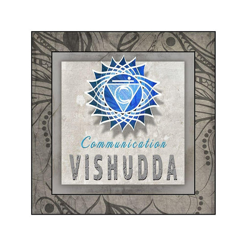 ChakrasYogaTile Vishudda V3 Black Modern Wood Framed Art Print with Double Matting by LightBoxJournal