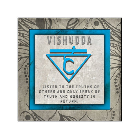 ChakrasYogaTile Vishudda V4 White Modern Wood Framed Art Print with Double Matting by LightBoxJournal