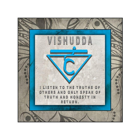 ChakrasYogaTile Vishudda V4 Black Modern Wood Framed Art Print by LightBoxJournal