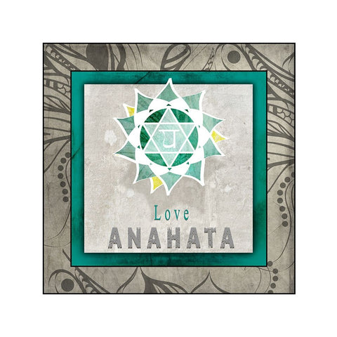 ChakrasYogaTile_Anahata V1 Black Ornate Wood Framed Art Print with Double Matting by LightBoxJournal