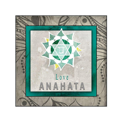 ChakrasYogaTile_Anahata V1 Black Modern Wood Framed Art Print by LightBoxJournal