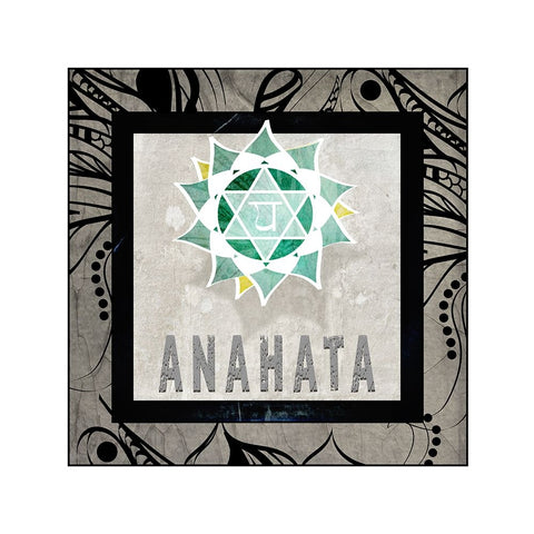 ChakrasYogaTile_Anahata V2 Black Ornate Wood Framed Art Print with Double Matting by LightBoxJournal