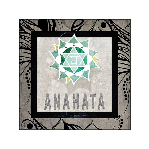 ChakrasYogaTile_Anahata V2 Black Modern Wood Framed Art Print by LightBoxJournal