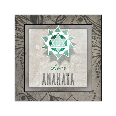 ChakrasYogaTile_Anahata V3 White Modern Wood Framed Art Print with Double Matting by LightBoxJournal