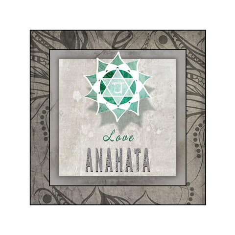 ChakrasYogaTile_Anahata V3 Gold Ornate Wood Framed Art Print with Double Matting by LightBoxJournal