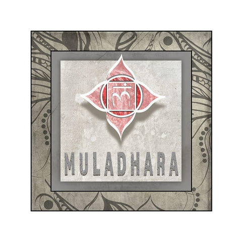 Muladhara_Symbol 7 Black Modern Wood Framed Art Print by LightBoxJournal