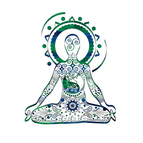 YogaSymbol V2 Black Modern Wood Framed Art Print with Double Matting by LightBoxJournal