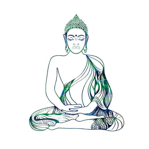 YogaSymbol V3 Black Ornate Wood Framed Art Print with Double Matting by LightBoxJournal