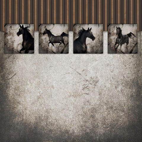 GypsyHorse CollectionSurfacePattern V2 4 Black Modern Wood Framed Art Print with Double Matting by LightBoxJournal