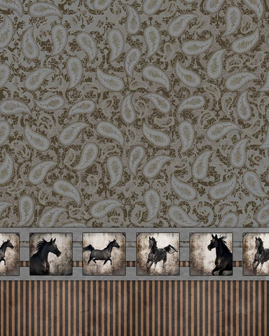 GypsyHorse CollectionSurfacePattern V2 5 Black Ornate Wood Framed Art Print with Double Matting by LightBoxJournal