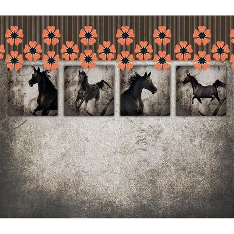 GypsyHorse CollectionSurfacePattern V2 10 Black Modern Wood Framed Art Print with Double Matting by LightBoxJournal