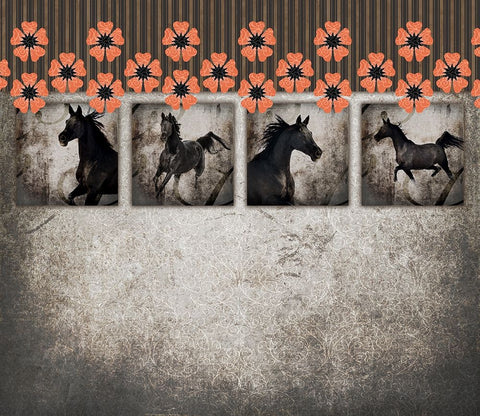 GypsyHorse CollectionSurfacePattern V2 10 Black Ornate Wood Framed Art Print with Double Matting by LightBoxJournal