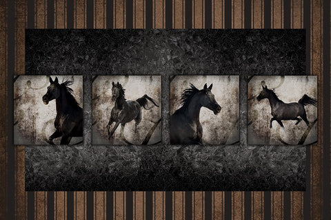 GypsyHorse CollectionSurfacePattern V3 1 Black Ornate Wood Framed Art Print with Double Matting by LightBoxJournal