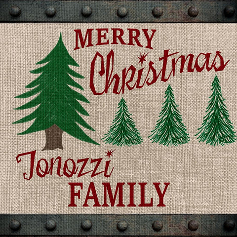 Personalized Christmas Sign V2 Black Ornate Wood Framed Art Print with Double Matting by LightBoxJournal