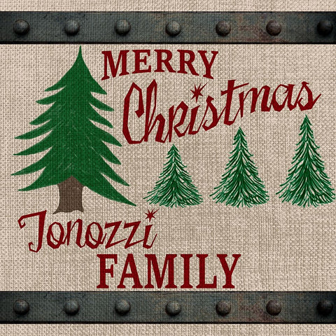 Personalized Christmas Sign V3 Black Ornate Wood Framed Art Print with Double Matting by LightBoxJournal