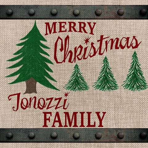 Personalized Christmas Sign V3 Black Modern Wood Framed Art Print with Double Matting by LightBoxJournal