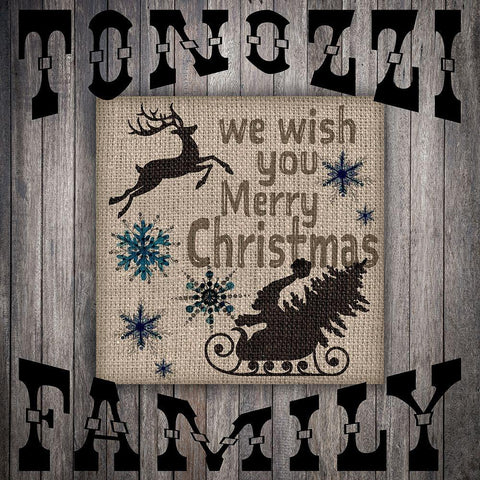 Personalized Christmas Sign V7 White Modern Wood Framed Art Print by LightBoxJournal