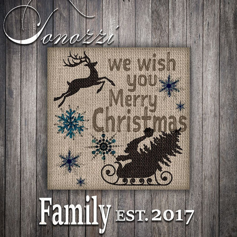 Personalized Christmas Sign V8 Black Ornate Wood Framed Art Print with Double Matting by LightBoxJournal