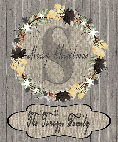 Personalized Christmas Sign V19 White Modern Wood Framed Art Print with Double Matting by LightBoxJournal