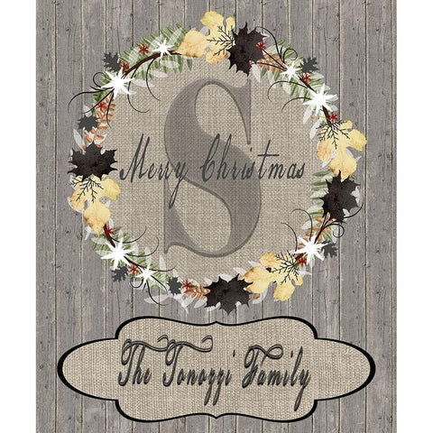 Personalized Christmas Sign V19 Black Modern Wood Framed Art Print with Double Matting by LightBoxJournal