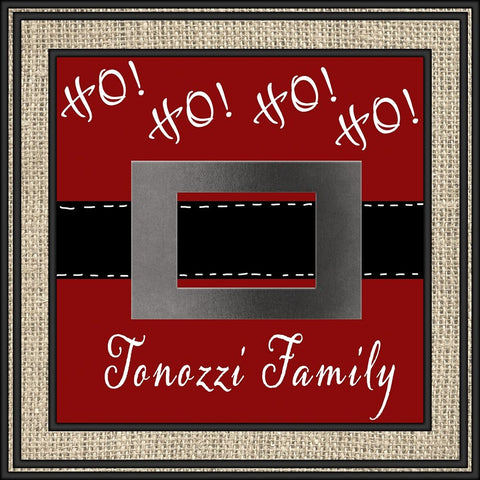 Personalized Christmas Sign V20 V11 Black Ornate Wood Framed Art Print with Double Matting by LightBoxJournal