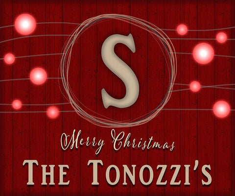 Personalized Christmas Sign V35 V2 Black Ornate Wood Framed Art Print with Double Matting by LightBoxJournal