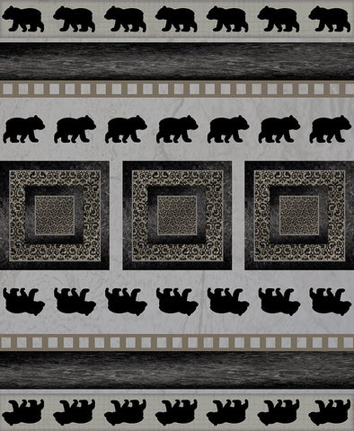 Bear_SurfacePattern V1 4 White Modern Wood Framed Art Print with Double Matting by LightBoxJournal