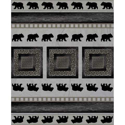 Bear_SurfacePattern V1 4 Black Modern Wood Framed Art Print with Double Matting by LightBoxJournal