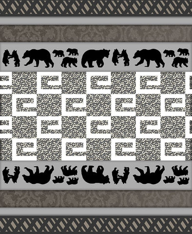 Bear_SurfacePattern V1 9 White Modern Wood Framed Art Print with Double Matting by LightBoxJournal