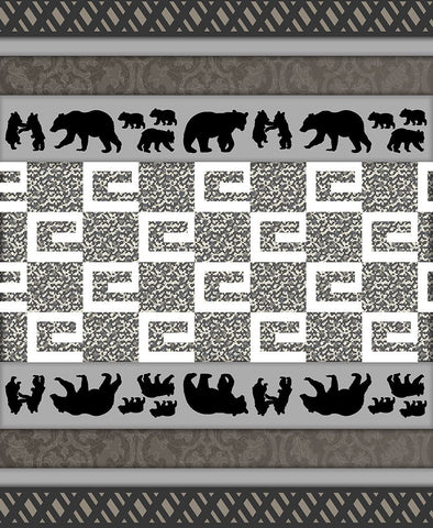 Bear_SurfacePattern V1 9 Black Ornate Wood Framed Art Print with Double Matting by LightBoxJournal