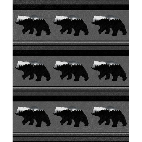 Bear_SurfacePattern V1 10 Black Modern Wood Framed Art Print by LightBoxJournal