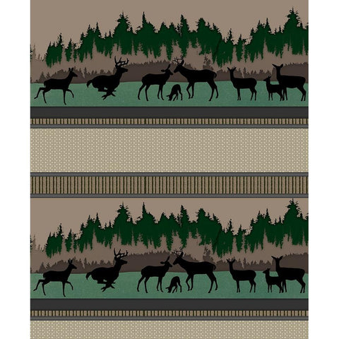 Deer_SurfacePattern V1 0 Black Modern Wood Framed Art Print with Double Matting by LightBoxJournal