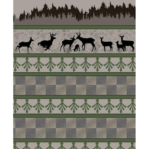 Deer_SurfacePattern V1 4 Black Modern Wood Framed Art Print with Double Matting by LightBoxJournal