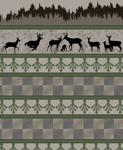 Deer_SurfacePattern V1 4 Black Ornate Wood Framed Art Print with Double Matting by LightBoxJournal