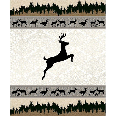 Deer_SurfacePattern V1 9 Black Modern Wood Framed Art Print with Double Matting by LightBoxJournal