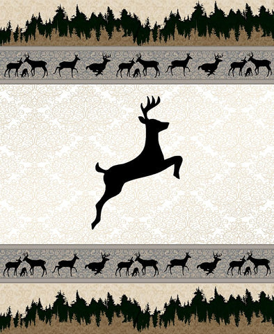 Deer_SurfacePattern V1 9 White Modern Wood Framed Art Print with Double Matting by LightBoxJournal