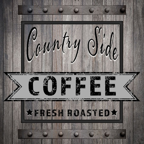 Coffee Signs V1 White Modern Wood Framed Art Print with Double Matting by LightBoxJournal