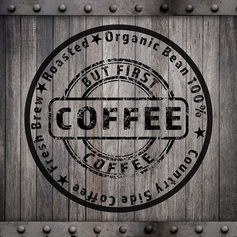 Coffee Signs V2 White Modern Wood Framed Art Print with Double Matting by LightBoxJournal