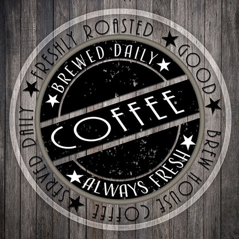 Coffee Signs V3 Black Ornate Wood Framed Art Print with Double Matting by LightBoxJournal