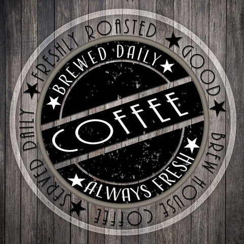 Coffee Signs V3 Black Modern Wood Framed Art Print with Double Matting by LightBoxJournal