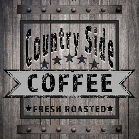 Coffee Signs V5 Black Ornate Wood Framed Art Print with Double Matting by LightBoxJournal