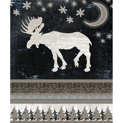 Good Night Moose V1 1 (1) Gold Ornate Wood Framed Art Print with Double Matting by LightBoxJournal