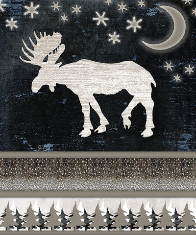 Good Night Moose V1 1 (1) Black Ornate Wood Framed Art Print with Double Matting by LightBoxJournal