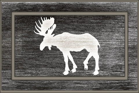 Good Night Moose2 Surface Pattern 12 Black Ornate Wood Framed Art Print with Double Matting by LightBoxJournal